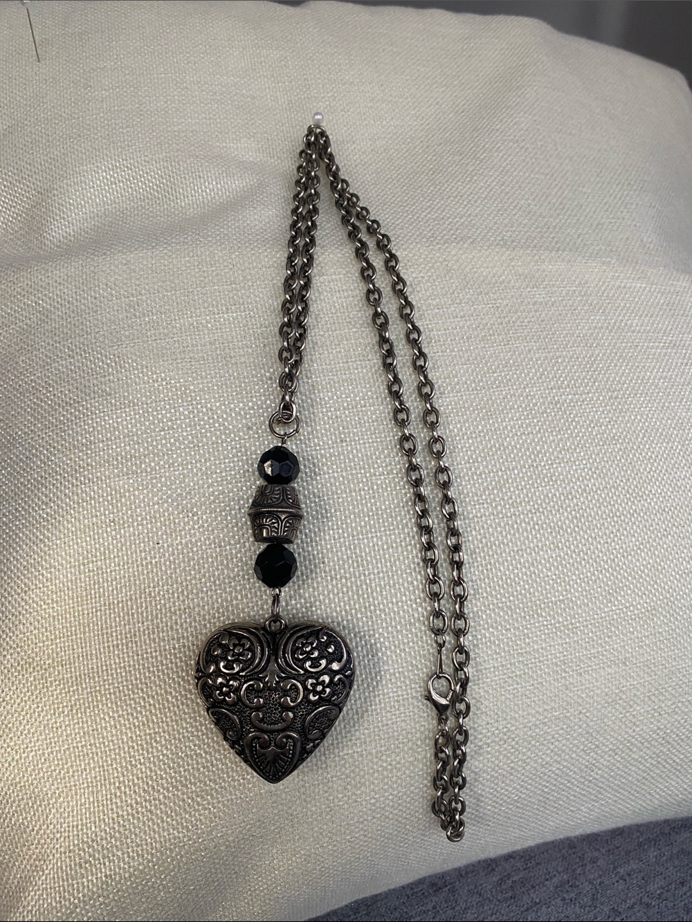 Silver-Tone Filigree Heart Pendant Necklace - Women's Jewelry